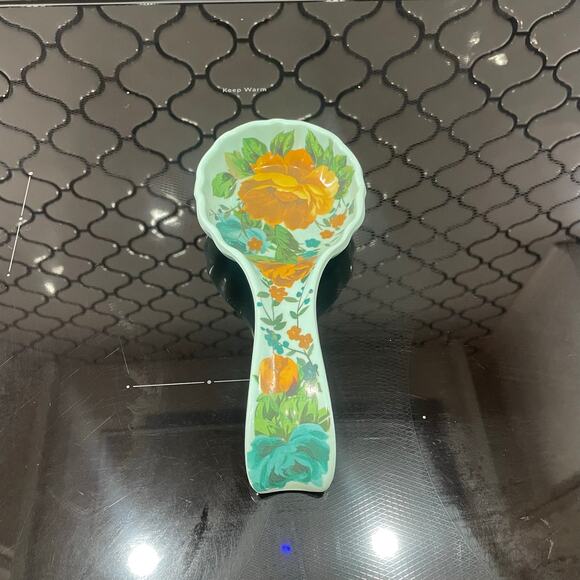 Pioneer Woman Rose Shadow Spoon Rest green teal cottagecore farmhouse floral - Picture 6 of 7
